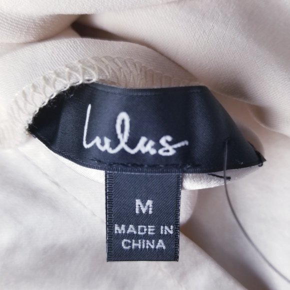 NWT Lulu's Beige Hold Onto Love Medium Satin Split Open Back Crop Cami Tank Top - Picture 6 of 12